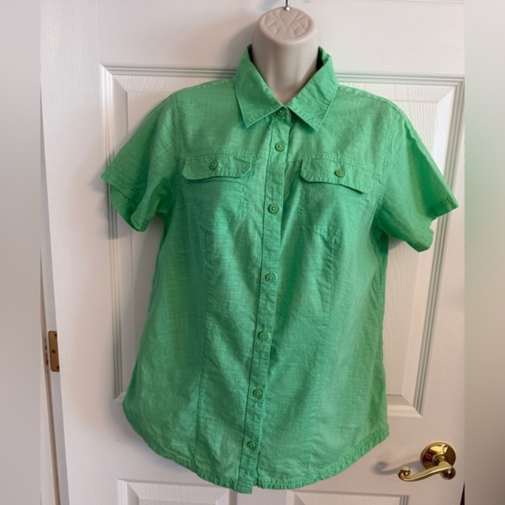 Women’s Columbia Green Short Sleeve Shirt Size M